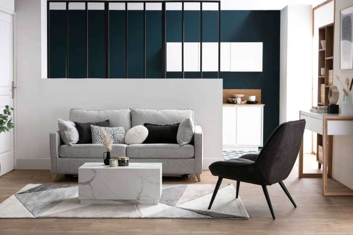 Miliboo Schlafsofa skandinavisch 3 Plätze blaugrün PAPEL* Schlafsofas