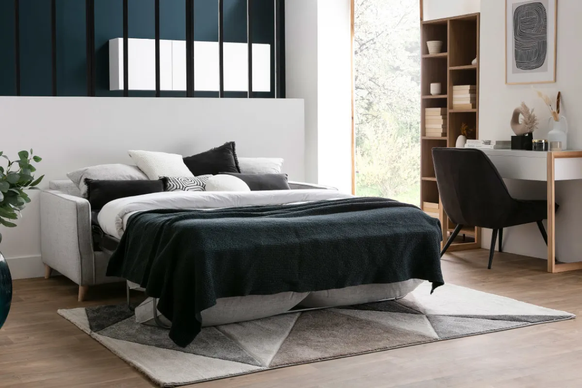 Miliboo Schlafsofa skandinavisch 3 Plätze blaugrün PAPEL* Schlafsofas
