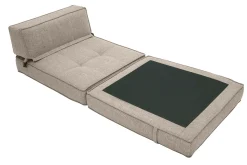 Miliboo Schlafsofa taupefarbener Stoff 1-Sitzer KATY* Schlafsessel