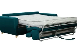 Miliboo Schlafsofa verstellbare Kopfstütze pfauenblau 140x190 cm GOYA* Schlafsofas