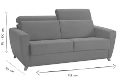 Miliboo Schlafsofa verstellbare Kopfstütze pfauenblau 140x190 cm GOYA* Schlafsofas