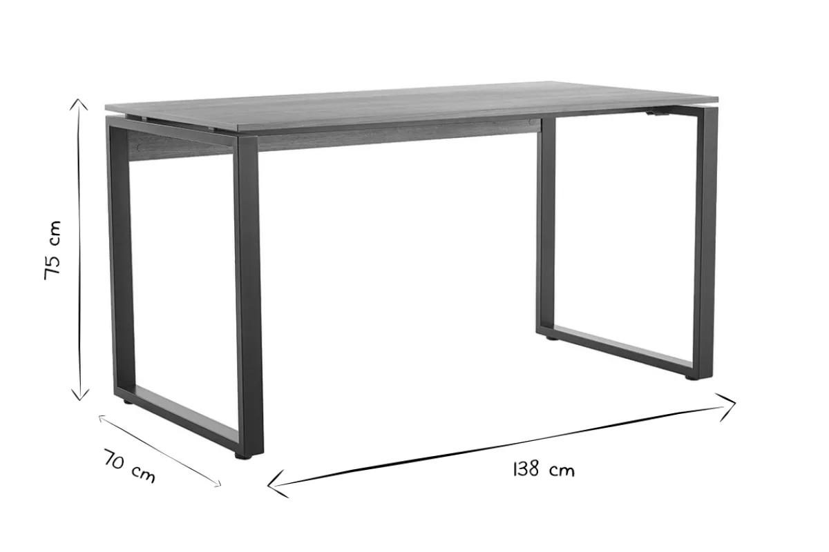 Miliboo Schreibtisch aus dunklem Holz und schwarzem Metall B138 cm OPAL* Design-schreibtische
