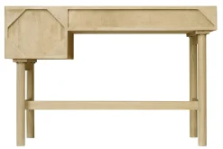 Miliboo Schreibtisch aus hellem Holz mit Fach und Schubladen aus Rattangeflecht L120 cm GALINA.* Design-schreibtische