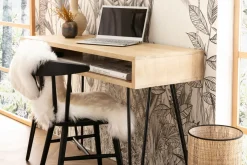 Miliboo Schreibtisch aus Mangoholz und Metall mit Ablagegestell VIBES* Design-schreibtische|Konsolentische