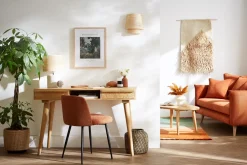 Miliboo Schreibtisch aus massivem Mangoholz mit Gravur KAFFIR* Design-schreibtische