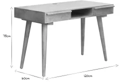 Miliboo Schreibtisch aus massivem Mangoholz mit Gravur KAFFIR* Design-schreibtische