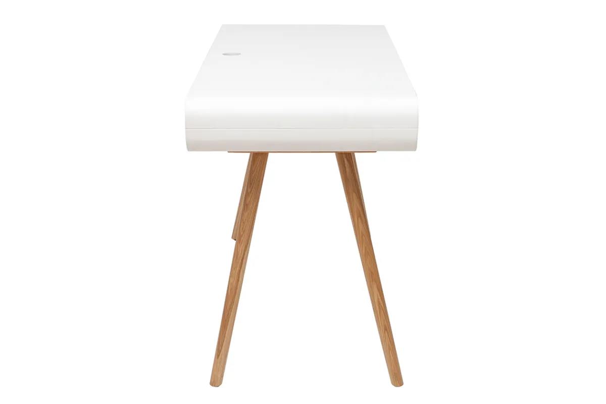 Miliboo Schreibtisch mit Schiebetüren und Flechtwerk L120 cm OLYMPE* Design-schreibtische