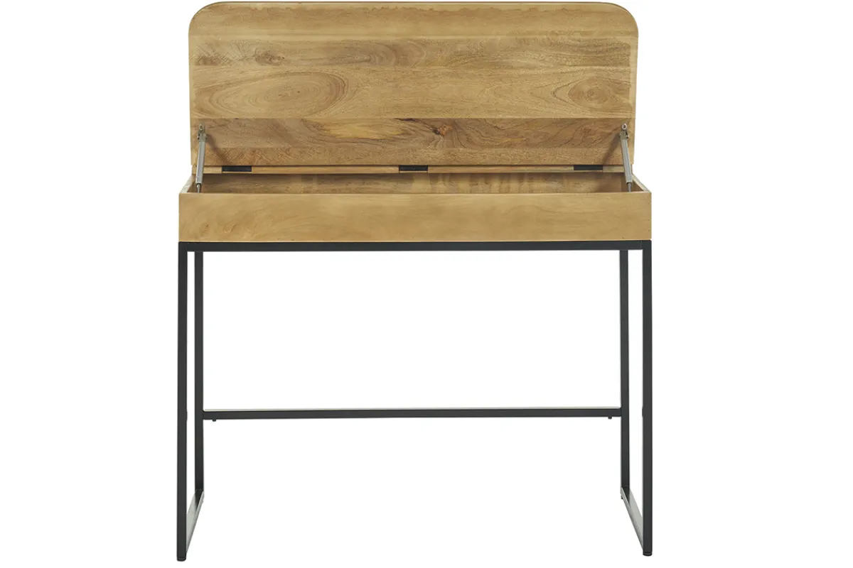 Miliboo Schreibtisch mit Stauraum aus massivem Mangoholz B100 cm SHIVA* Design-schreibtische