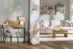 Miliboo Schreibtisch mit Stauraum aus massivem Mangoholz B100 cm SHIVA* Design-schreibtische
