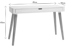 Miliboo Schreibtisch skandinavisches Design Weiß und Holz L115 cm TOTEM* Design-schreibtische|Konsolentische