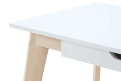 Miliboo Schreibtisch skandinavisch mit Schubladen Holz Weiß L160 LEENA* Design-schreibtische