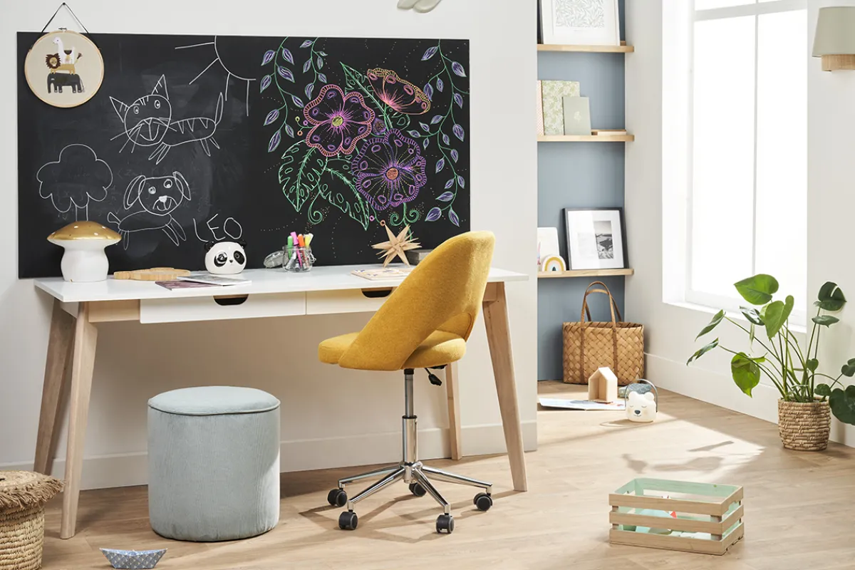 Miliboo Schreibtisch skandinavisch mit Schubladen Holz Weiß L160 LEENA* Design-schreibtische