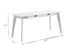 Miliboo Schreibtisch skandinavisch mit Schubladen Holz Weiß L160 LEENA* Design-schreibtische