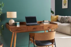 Miliboo Schreibtisch Vintage Holz Nussbaum HALLEN* Design-schreibtische