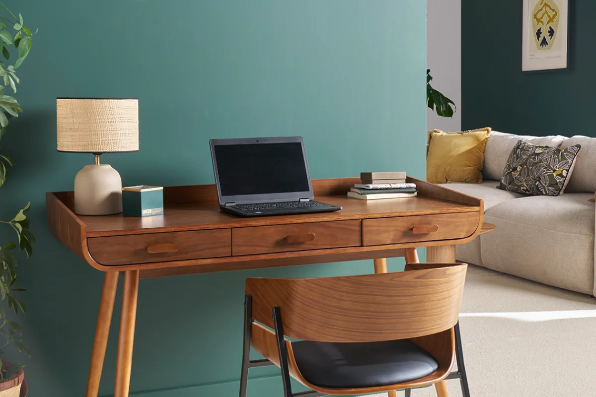 Miliboo Schreibtisch Vintage Holz Nussbaum HALLEN* Design-schreibtische