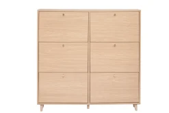 Miliboo Schuhschrank in hellem Holzdekor Eiche B126 cm SILVESTRE* Schuhschränke