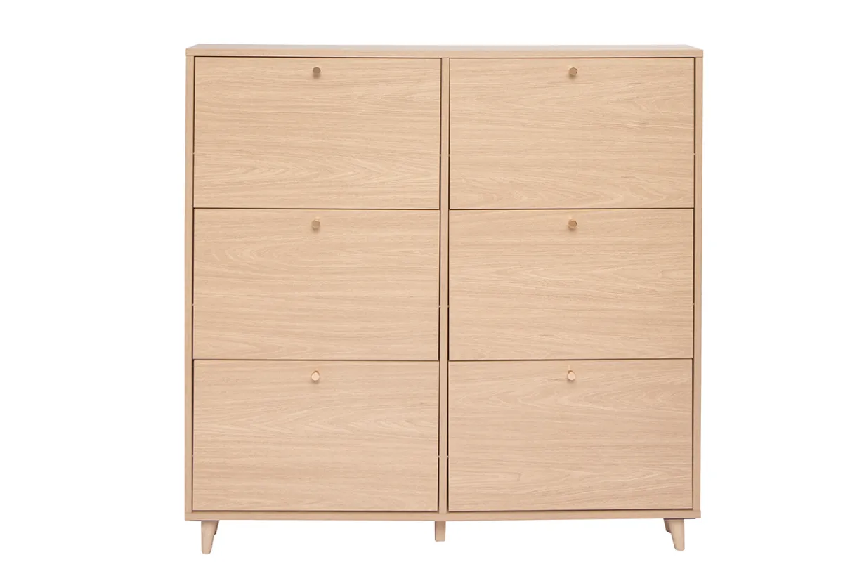 Miliboo Schuhschrank in hellem Holzdekor Eiche B126 cm SILVESTRE* Schuhschränke