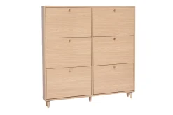 Miliboo Schuhschrank in hellem Holzdekor Eiche B126 cm SILVESTRE* Schuhschränke