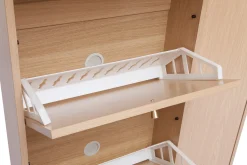 Miliboo Schuhschrank in hellem Holzdekor Eiche und goldfarbenem Metall B90 cm SILVESTRE* Schuhschränke