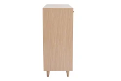 Miliboo Schuhschrank in hellem Holzdekor mit Eichenfurnier und goldfarbenem Metall B110 cm SILVESTRE* Schuhschränke