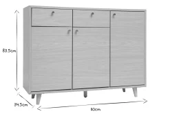 Miliboo Schuhschrank in hellem Holzdekor mit Eichenfurnier und goldfarbenem Metall B110 cm SILVESTRE* Schuhschränke
