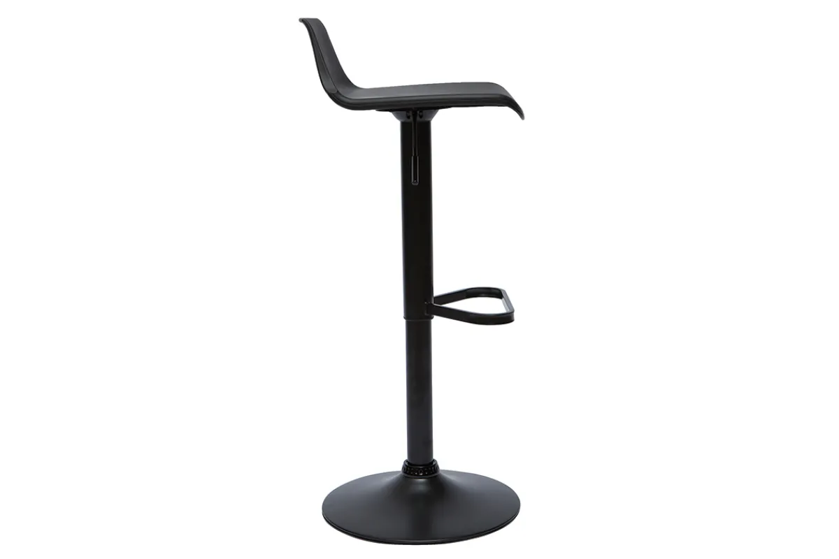 Miliboo Schwarze 360° drehbare und höhenverstellbare Design-Barhocker (2er-Set) KRONOS* Barhocker