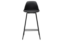 Miliboo Schwarze Designer-Barhocker mit Metallbeinen 65 cm (2er-Set) FRANZ* Barhocker