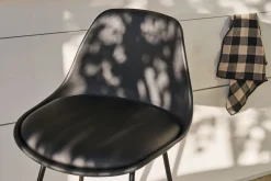 Miliboo Schwarze Designer-Barhocker mit Metallbeinen 65 cm (2er-Set) FRANZ* Barhocker