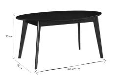 Miliboo Schwarzer ausziehbarer Esstisch L160-200 cm MARIK* Ausziehtische
