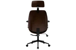 Miliboo Schwarzer Design-Bürostuhl mit dunklem Holz und schwarzem Metall MUSK* Bürostühle|Ergonomischer Bürostühle