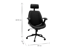 Miliboo Schwarzer Design-Bürostuhl mit dunklem Holz und schwarzem Metall MUSK* Bürostühle|Ergonomischer Bürostühle