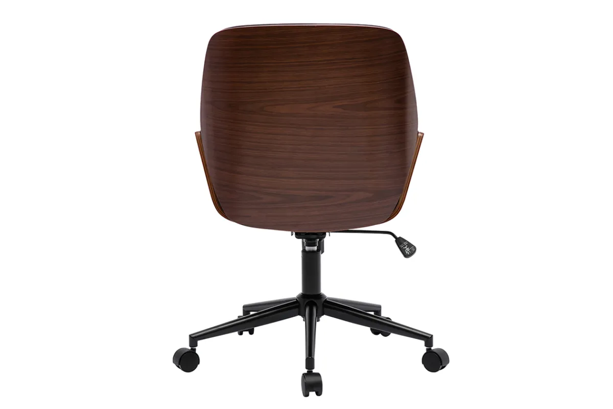 Miliboo Schwarzer Design-Bürostuhl mit Rollen, dunkles Holz und schwarzes Metall MARLOW* Bürostühle|Bürostuhl Zum Kleinen Preis