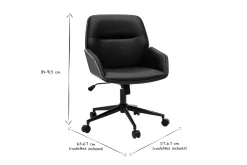 Miliboo Schwarzer Design-Bürostuhl mit Rollen, dunkles Holz und schwarzes Metall MARLOW* Bürostühle|Bürostuhl Zum Kleinen Preis