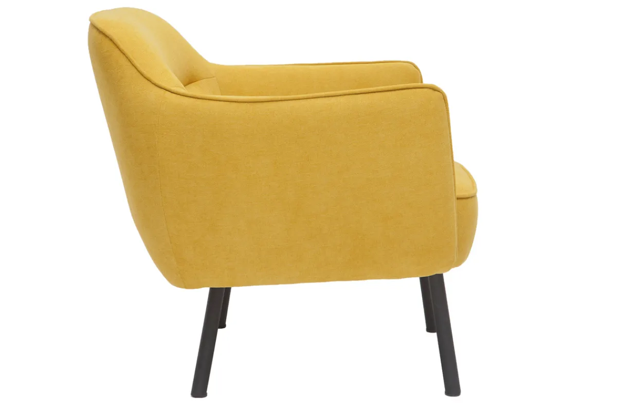 Miliboo Senfgelber Designer-Stoffsessel mit Samteffekt LAURENS* Design-sessel|Sessel