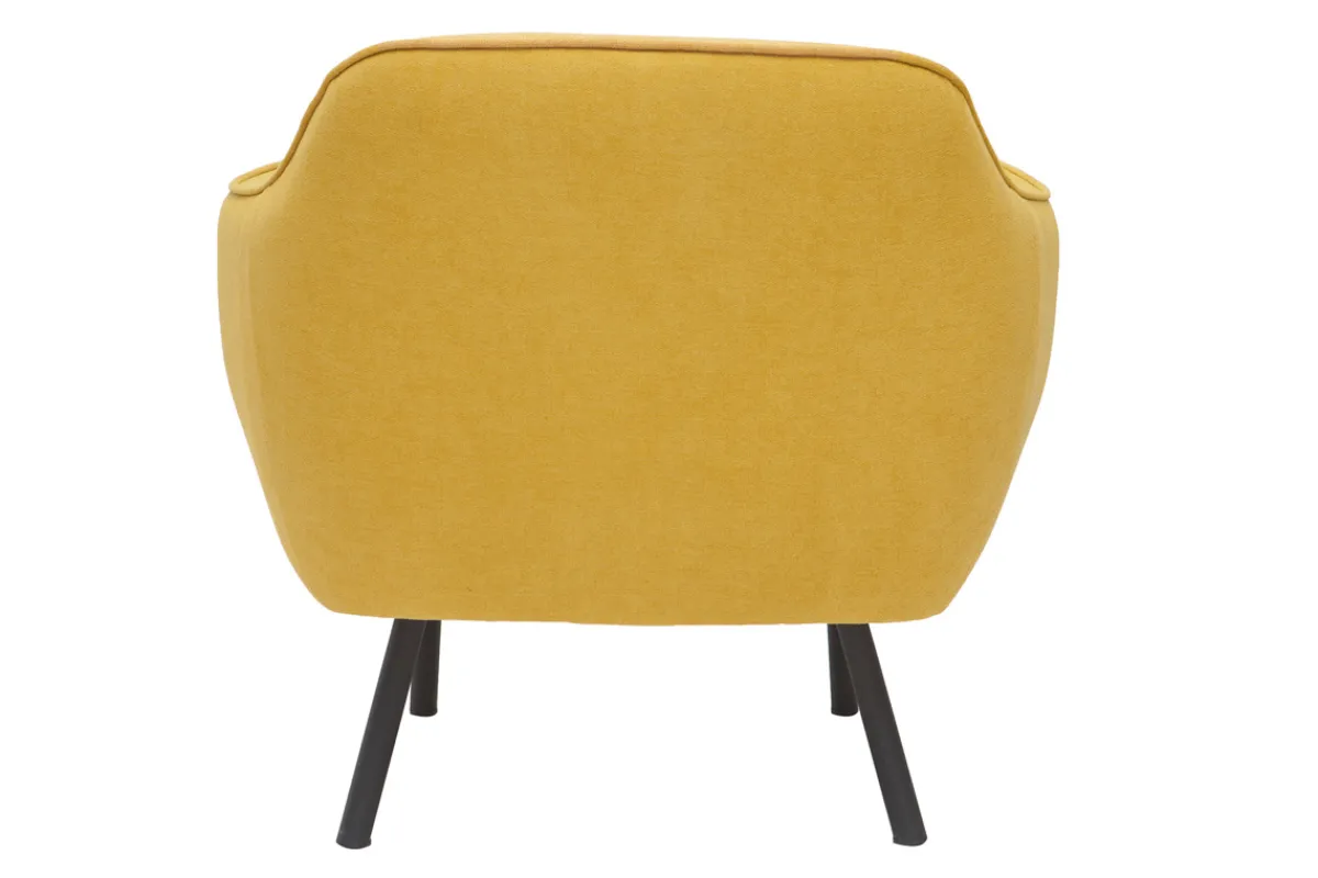 Miliboo Senfgelber Designer-Stoffsessel mit Samteffekt LAURENS* Design-sessel|Sessel