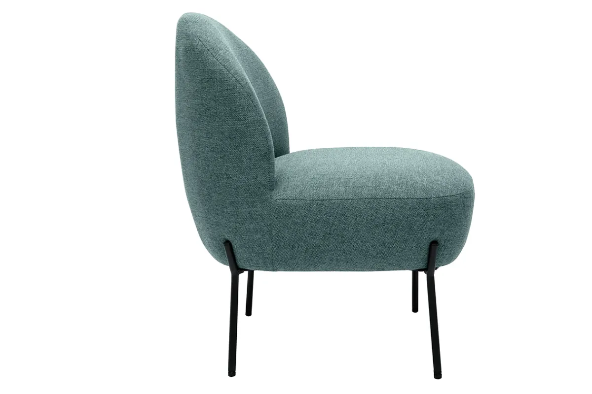 Miliboo Sessel aus graugrünem Stoff und schwarzem Metall BELEY* Design-sessel|Sessel