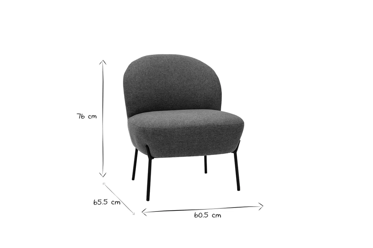 Miliboo Sessel aus graugrünem Stoff und schwarzem Metall BELEY* Design-sessel|Sessel