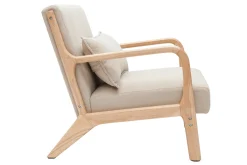 Miliboo Sessel aus hellem Holz und beigem Stoff mit Samteffekt DERRY* Design-sessel|Sessel