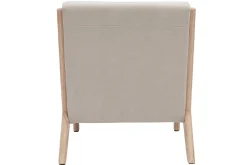 Miliboo Sessel aus hellem Holz und beigem Stoff mit Samteffekt DERRY* Design-sessel|Sessel