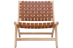 Miliboo Sessel aus Holz mit geflochtenen Riemen in Braun BONDI* Design-sessel|Sessel
