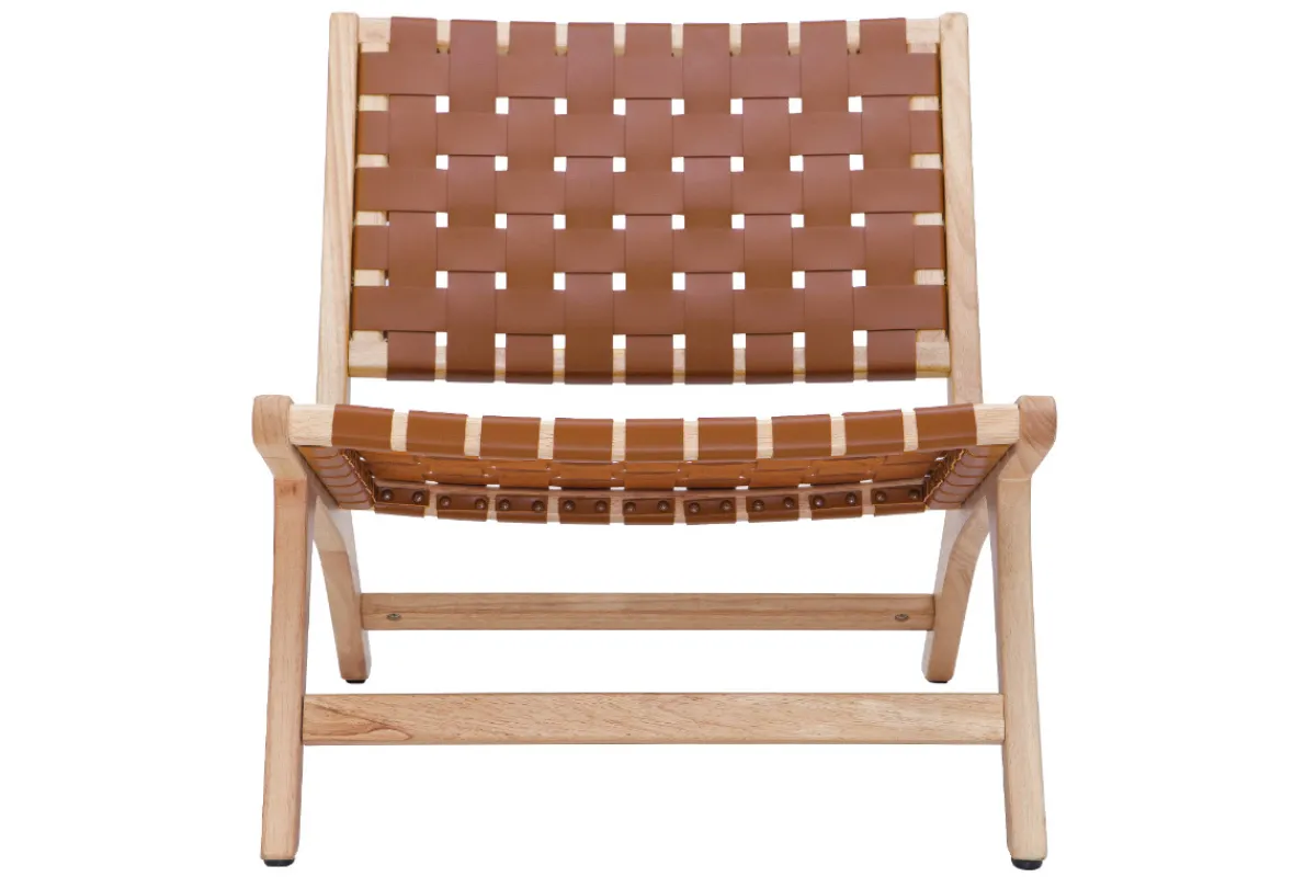 Miliboo Sessel aus Holz mit geflochtenen Riemen in Braun BONDI* Design-sessel|Sessel