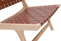 Miliboo Sessel aus Holz mit geflochtenen Riemen in Braun BONDI* Design-sessel|Sessel