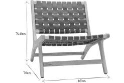 Miliboo Sessel aus Holz mit geflochtenen Riemen in Braun BONDI* Design-sessel|Sessel