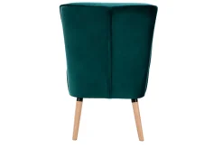 Miliboo Sessel aus petrolblauem Samt und hellem Holz KAHLO* Design-sessel|Sessel