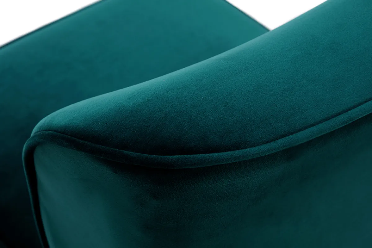 Miliboo Sessel aus petrolblauem Samt und hellem Holz KAHLO* Design-sessel|Sessel