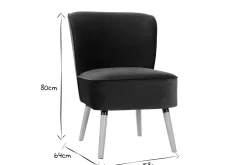 Miliboo Sessel aus petrolblauem Samt und hellem Holz KAHLO* Design-sessel|Sessel