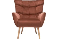 Miliboo Sessel aus rotem Samt und massivem Hevea AVERY* Design-sessel|Sessel