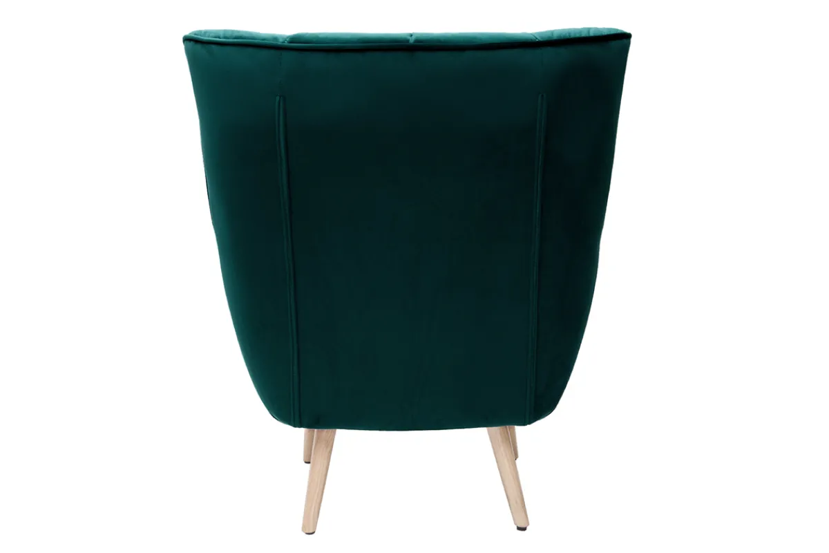 Miliboo Sessel aus Samt petrolfarben mit Holzfüßen AVERY* Design-sessel|Sessel