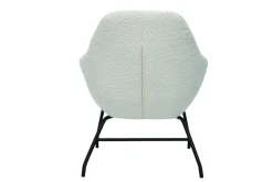 Miliboo Sessel aus Stoff mit Bouclé-Wolleffekt in Ecru und schwarzem Metall MAYNE* Design-sessel|Sessel