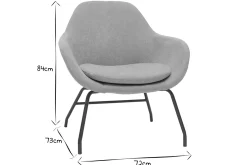 Miliboo Sessel aus Stoff mit Bouclé-Wolleffekt in Ecru und schwarzem Metall MAYNE* Design-sessel|Sessel